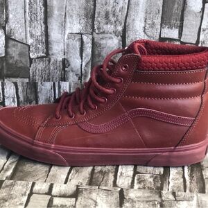VANS Sk8 Hi Mens Size 13 Leather Maroon Shoes